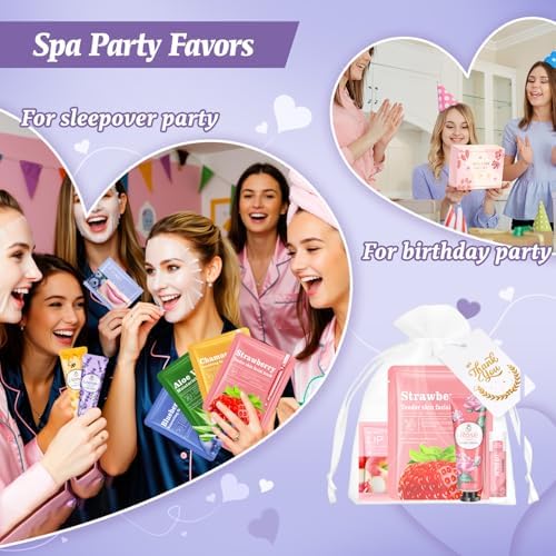 36 Pcs Bulk Gifts For Women, Spa Party Supplies, Bulk Facial Mask, Lip