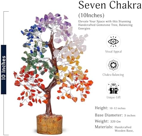 7 Chakra Tree of Life - Crystal Tree for Positive Energy, Feng Shui