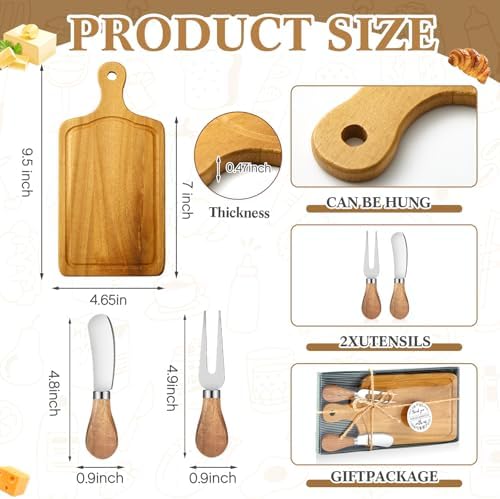 Ziliny 1 Sets Baby Shower Prizes Mini Charcuterie Board, Teak Color