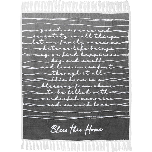 Pavilion Bless This Home Plush Throw Blanket, 50 x 60 in