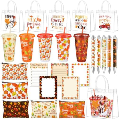 25 Pcs Thanksgiving Party Gift Bulk 5 Set Pumpkin Maple Leaf Gift