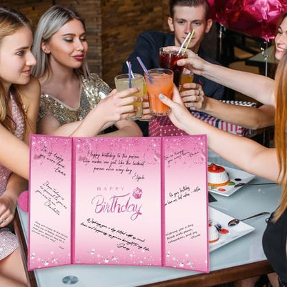 Crenics Hot Pink Happy Birthday Guest Sign in Book Alternative 18" x