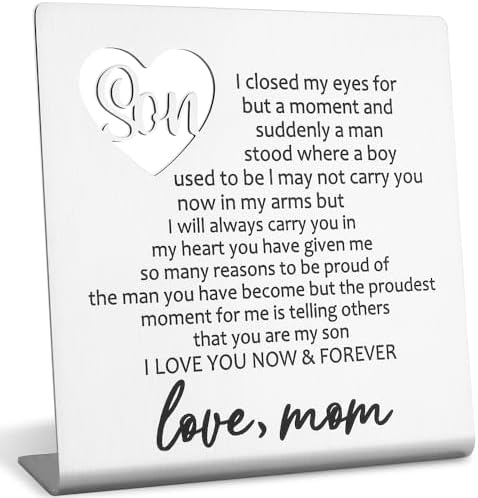 Son Gift From Mom, Desk Decorative Sign Birthday Gift for Son, Thank