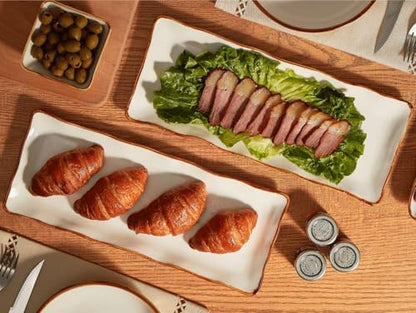 ONEMORE Large Serving Platters, 15 inch Serving Plates Set of 2