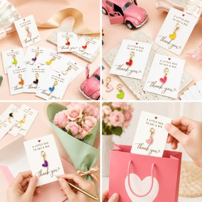 30Pcs Pocket Hug Heart Keychain Bulk Thank You Gifts for Teachers