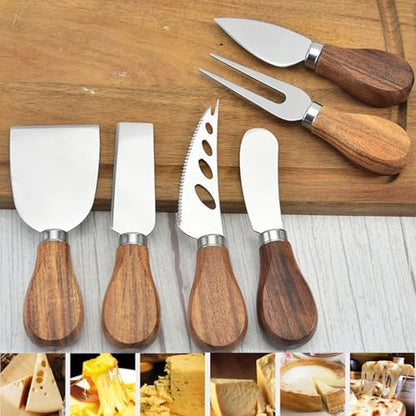 6-Piece Exquisite Cheese Knife Set, Stainless Steel Cheese Knives