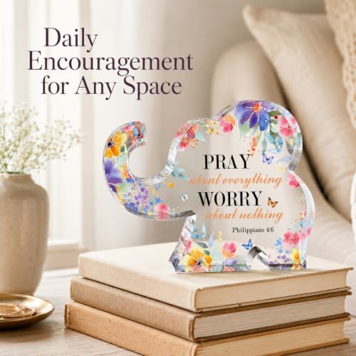 Christian Elephant Acrylic Inspirational Bible Verse Sign