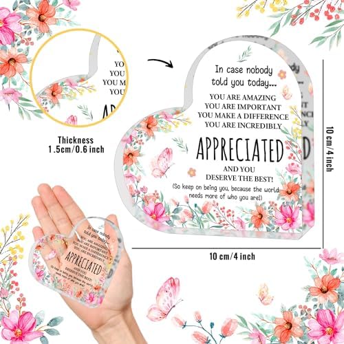 Appreciation Gifts for Women, Thank You Gifts, Affirmations Heart