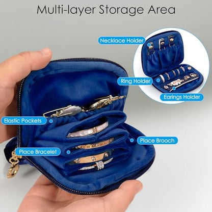 SITHON Double Layer Travel Jewelry Case with Ring Holder