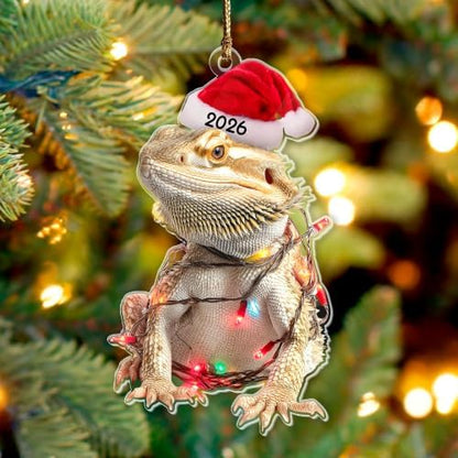 Bearded Dragon Christmas Ornament 2026, Pet Reptile Animal 3.75"