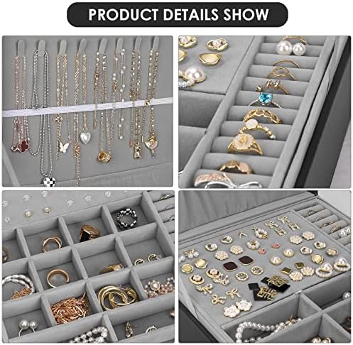 Jewelry Box, Jewelry Boxes for Women & Men with PU Leather, 2 Layer