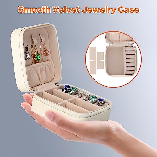 LETURE 3 Pieces Small Jewelry Box Organizer for Women Travel, Portable