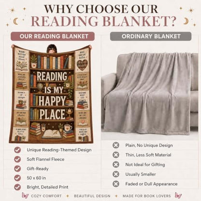 Book Lovers Gifts Reading Blanket 50×60in Bookworm Throw Blanket