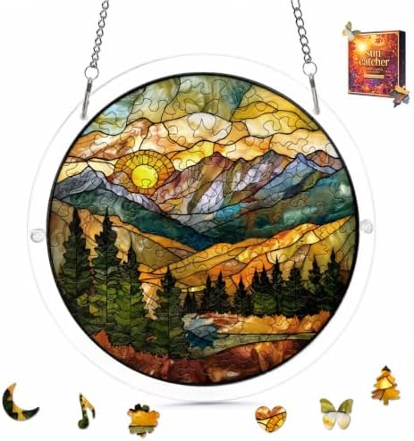 Mountain Forest Acrylic Suncatcher Puzzles for Adults Shatterproof