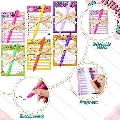 Yeaqee 12 Set Motivational Sticky Notes with Pens, Coworker Gifts