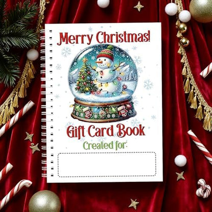 Merry Christmas Gift Card Holder Book - DIY Spiral-Bound with