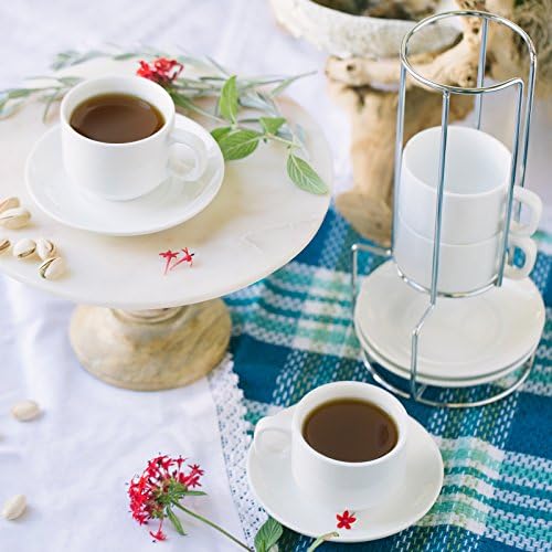 Huji Stack-able Porcelain 4 Ounces Espresso Turkish Coffee Cups and