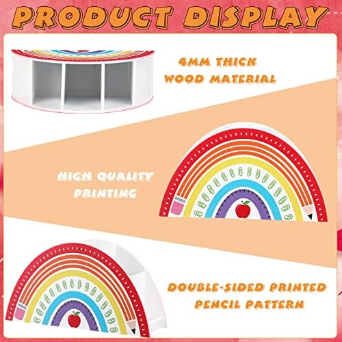 Faccito Wooden Rainbow Pencil Holder Rainbow Teacher Appreciation