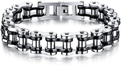 Feraco Mens Bikers Bracelet Stainless Steel Motorcycle Bike Chain