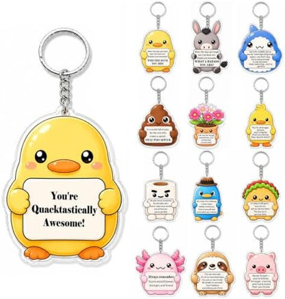 Inspirational Gifts Bulk for Women Teens Staff Positive Keychains