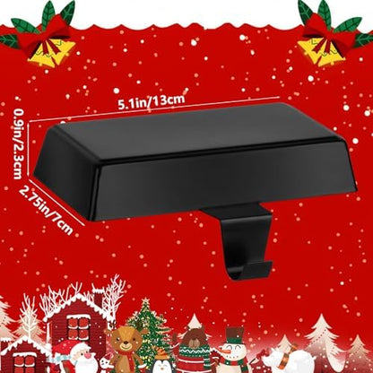 Hxezoc 3 Pack Black Christmas Stocking Holders, Metal Mantel Stocking