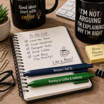 10PC Boss Pens Bulk Gift Set Funny Sarcastic Manager Coordinator