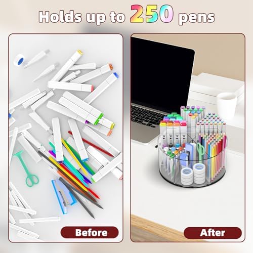 Absonic 250pcs Acrylic Pencil Holder Marker Organizer, Back to School