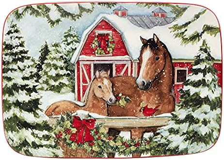 Certified International Homestead Christmas Rectangular Platter 14in x