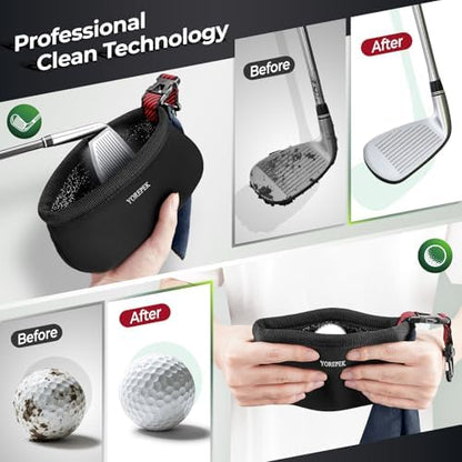 YOREPEK Golf Club Cleaner Bag in Gift Box, Golf Ball Cleaner, Golf