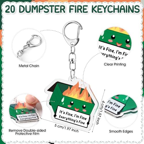 Sayglossy 20 Sets Dumpster Fire Pens Correctional Officer Gifts