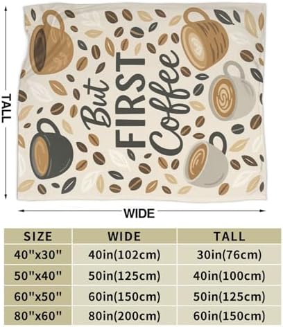 Coffee Blanket Throw Blanket for Coffee Lovers Gifts for Men Women