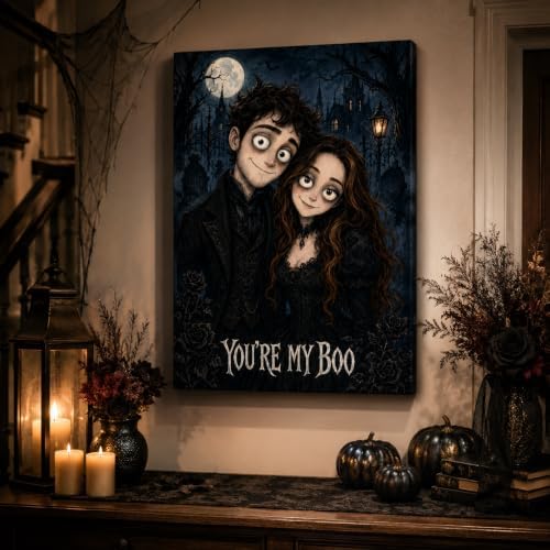 TWING Custom Gothic Photo Canvas, Halloween Portrait Art, 12x12