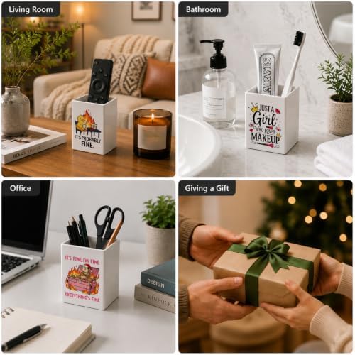 It's A Good Day to Read A Book, Funny White Cosmetic Pencil Pen Holder