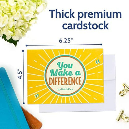24 Appreciation Cards with Envelopes - Team Gifts, Teacher Gifts Bulk