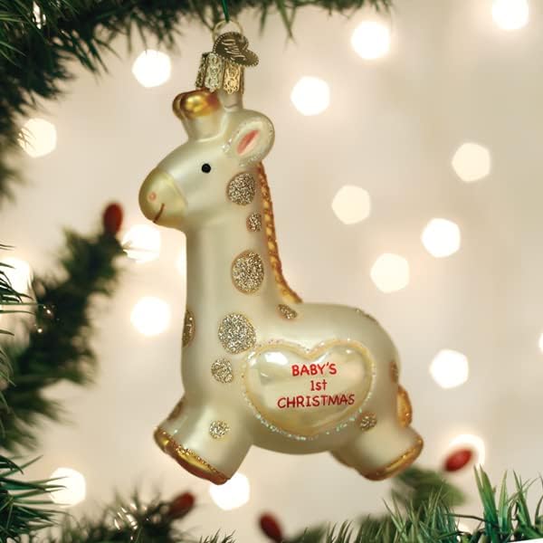 Old World Christmas Baby's Giraffe Glass Blown Ornament for Christmas