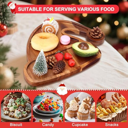 Acacia Wood Christmas Hat Tray Wooden Xmas Decorative Serving Platter