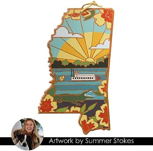 Totally Bamboo Mississippi State Shaped Cutting Board, Summer Stokes