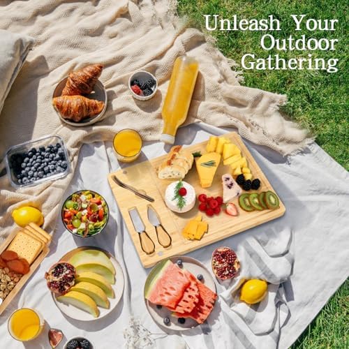 Charcuterie Boards Set, Large Cheese Board Set with Accessories