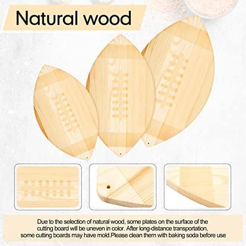 3 Pcs Football Cutting Board Football Serving Tray Hanging, Light