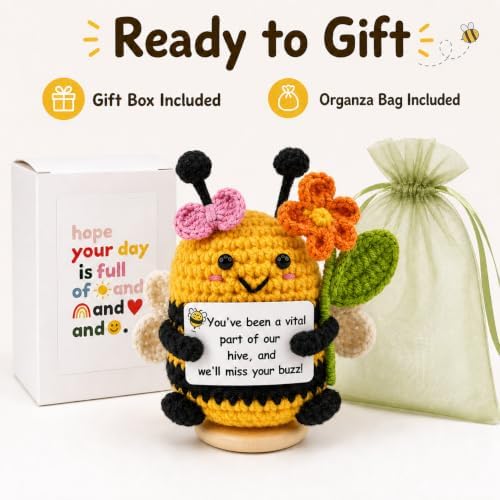 Farewell Gift for Coworkers, Crochet Bee, Goodbye Going Away Leaving