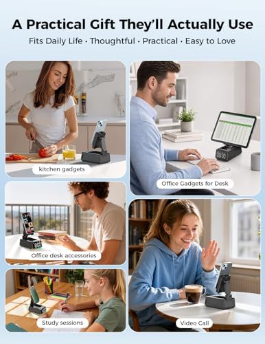 Bluetooth Speaker Birthday Gift for Men:Induction Cell Phone Stand