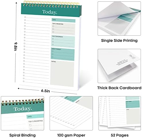 Taja To Do List Notepad, Undated Daily Planner for Work and Goal