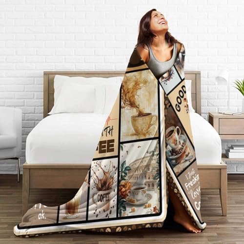 jerkboo Coffee Blanket Drink Cup Throw Blankets Gifts for Girls