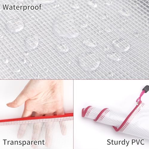 EOOUT 42pcs Mesh Zipper Pouch, 8 Sizes Waterproof Zipper Bags, 17