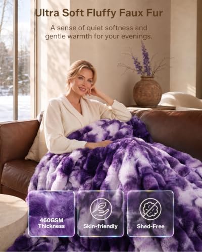 Ultrasoft Electric Blanket Throw: 460 GSM Fluffy Cozy Faux Fur