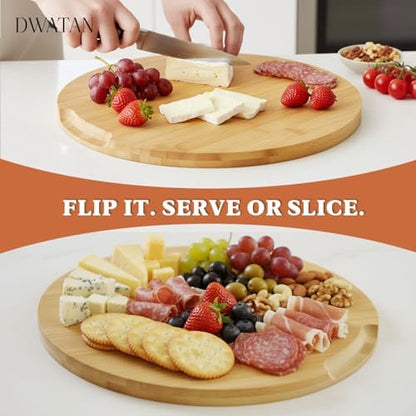 Tennis Ball Charcuterie Board, 12-Inch Bamboo Snack Tray