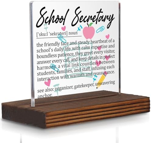 School Secretary Gifts, Thank You Desk Sign for Office Staff
