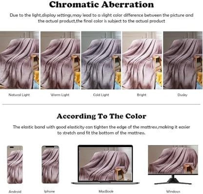 NEWCOSPLAY Fleece Leaves Pattern Throw Blanket, Light Purple, 50"x60"