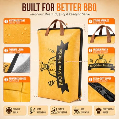 BBQ blanket for resting meat, Heat Retention Meat Resting Pouch for