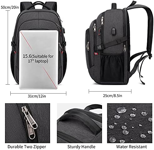 CAFELE Backpack,17.3in Durable Travel Laptop Backpack, College